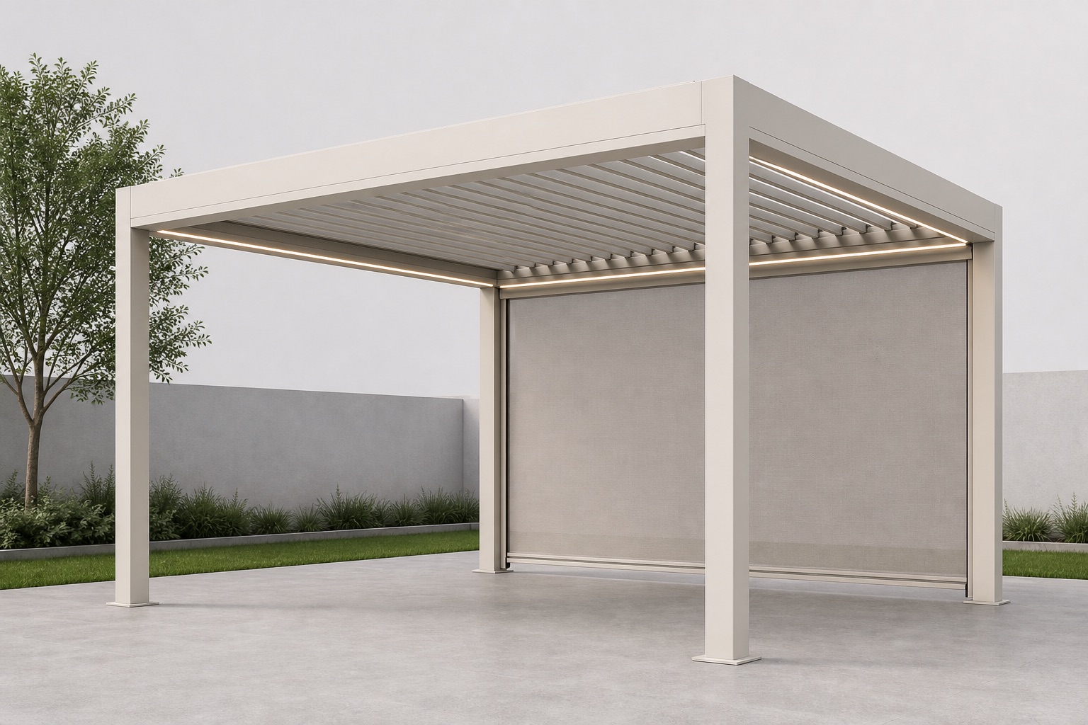 Freestanding bioclimatic pergolas