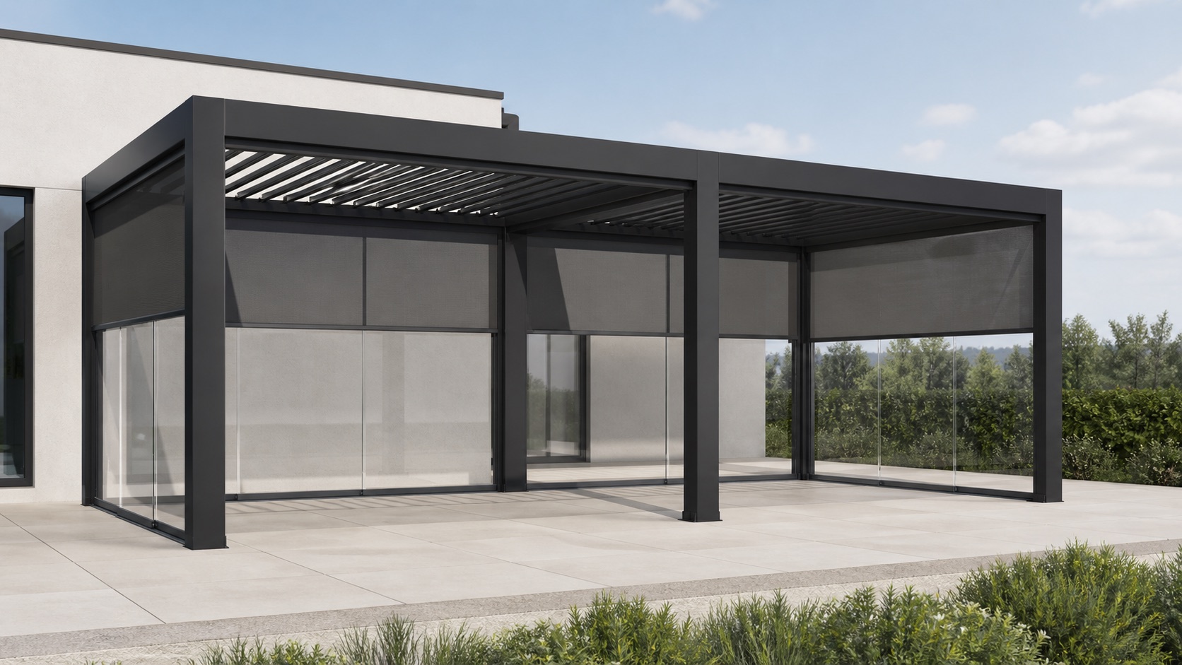 Multi-bay bioclimatic pergolas